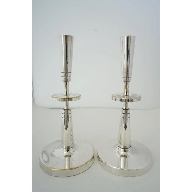 Silverplate Candlesticks Tommi Parzinger - A Pair For Sale - Image 13 of 17