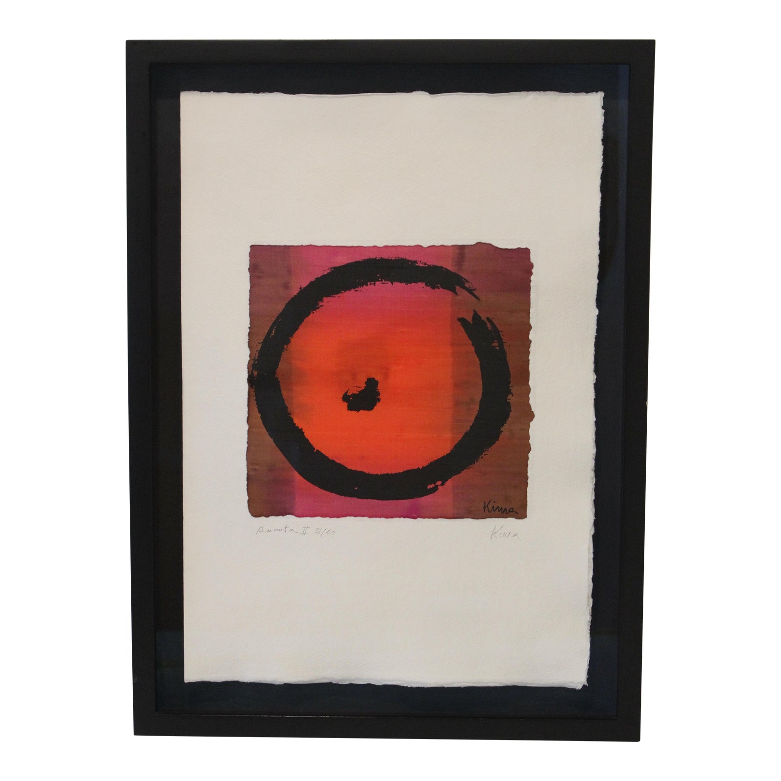Mid 20th Century Ensō Zen Circle Framed Signed Kima & Numbered 31/50 ...