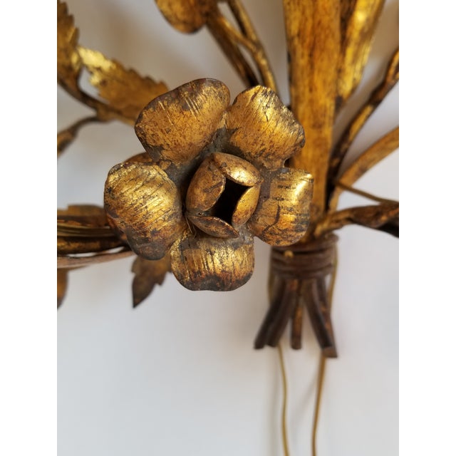 Stunning Vintage Italian Florentine Tole Poppy Flower Wall