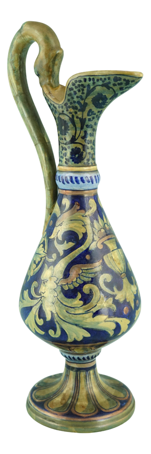 Renaissance Majolica Ceramic Jug from Rubboli, 1890s