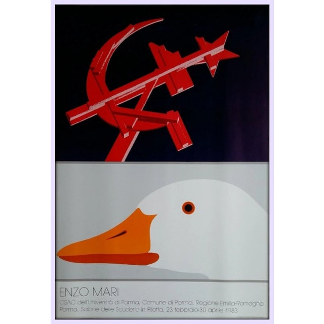 Enzo Mari (Cerano, April 27, 1932 – Milan, October 19, 2020) Original poster for the Enzo Mari exhibition, University of...