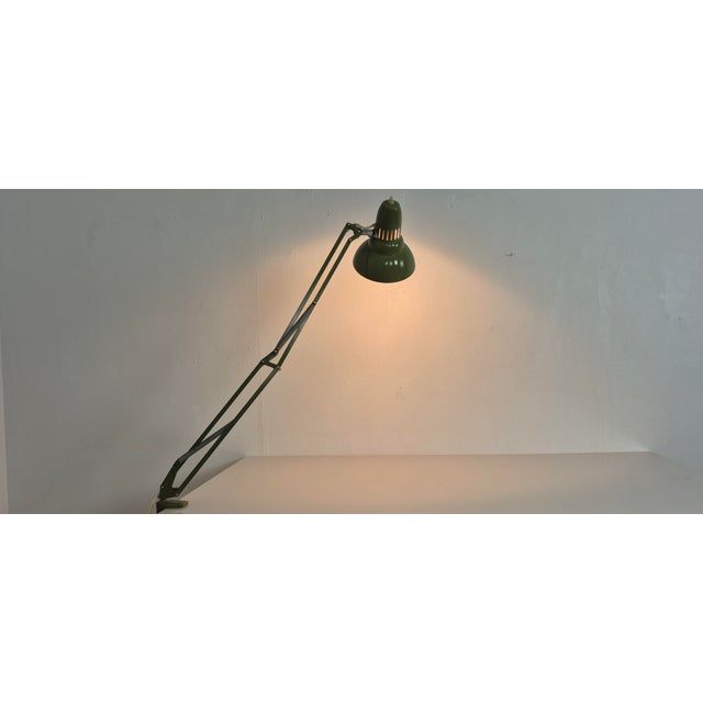 Metal Vintage Green Table Lamp from Ledu, Sweden, 1960s For Sale - Image 7 of 18