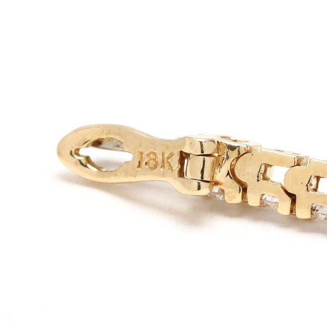 2ctw Diamond Tennis Bracelet, 18k Yellow Gold, 7.13 Inches For Sale - Image 4 of 6
