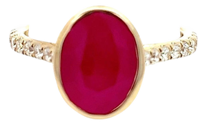 Natural Ruby Diamond Ring 6.75 14k Y Gold 4.38 TCW Certified