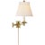 Dorchester Swing Arm in Antique-Burnished Brass with Silk Crown Shade Designer: Chapman & Myers Height: 15" Extension: 22"...
