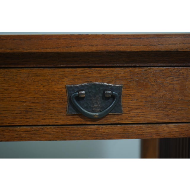 Stickley Mission Oak Spindle Side Office Desk For Sale - Image 12 of 18