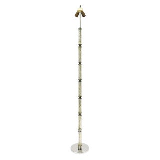 Chrome and Crystal Floor Lamp, 1950s For Sale