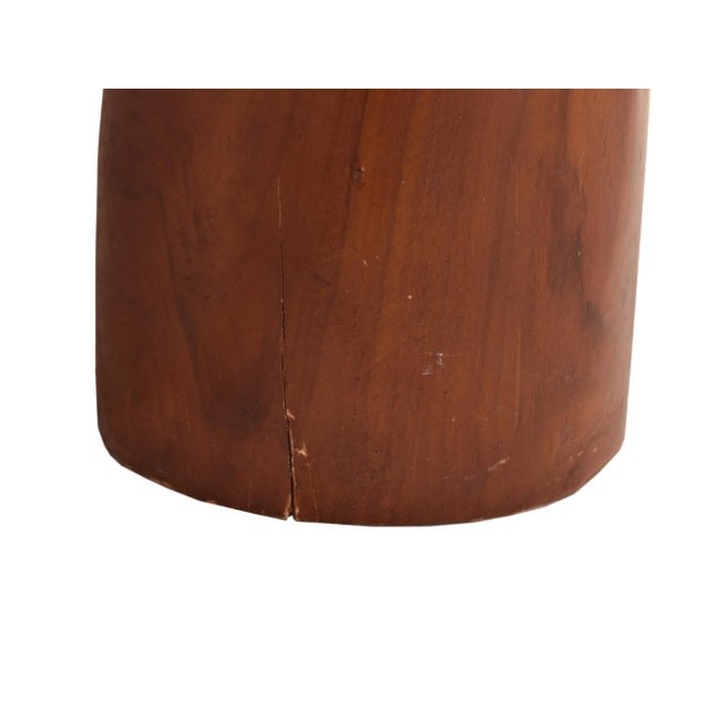 Mid 20th Century Life Size Hand Carved Solid Wood Sawasdee Thai Women Greeter Statue For Sale - Image 11 of 11