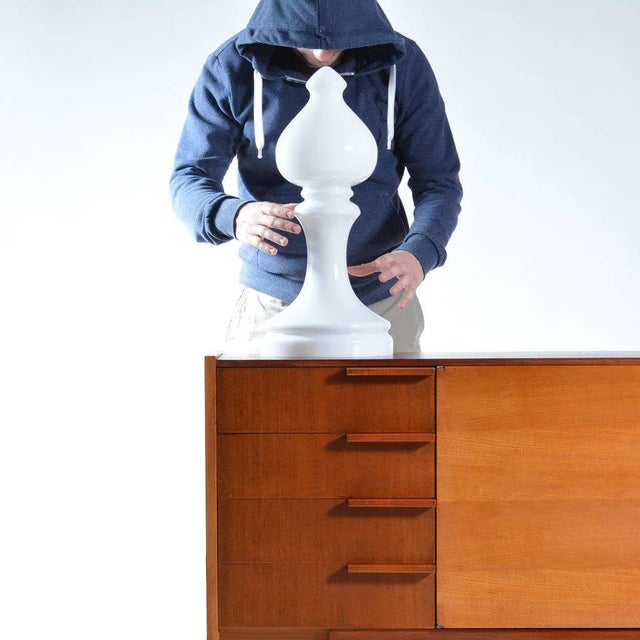 Bishop Table Lamp in White Opaline Glass by Ivan Jakeš for Sklarny Rapotin, 1970s For Sale - Image 6 of 7