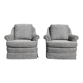 1970's Swivel Rocking Club Chairs - a Pair For Sale