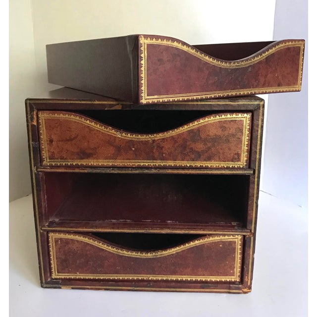 Antique c.p. Leathercraft 3 Drawer File Organizer For Sale - Image 9 of 11