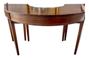 Antique Cherry Hunt Table, Demilune Shape With Drop Leafs