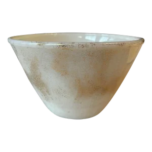 Vintage Georges Briard Fire King Bowl White Gold Speckled Ovenware