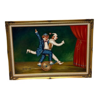 1970s Original Framed Oil on Canvas by William Moninet For Sale