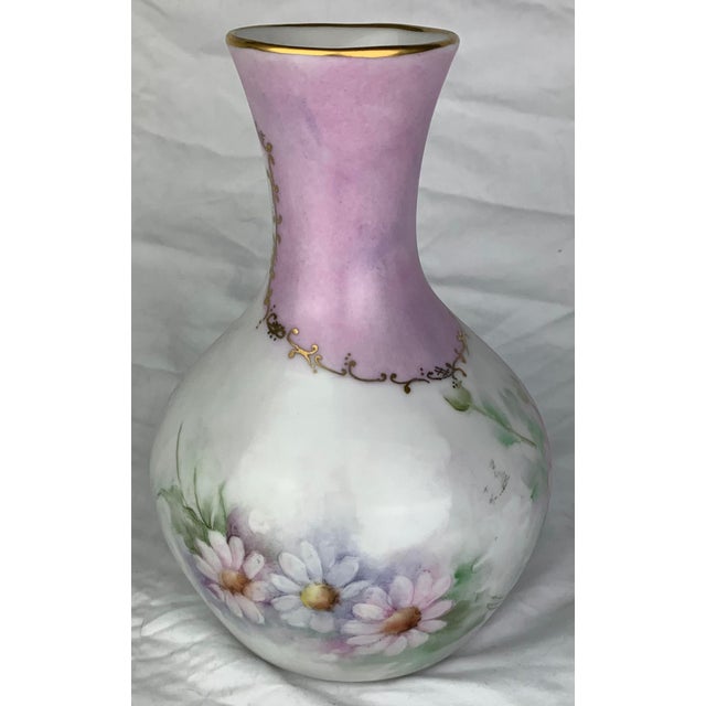 Mid 20th Century Vintage Hand Painted Flower Vase For Sale - Image 5 of 6