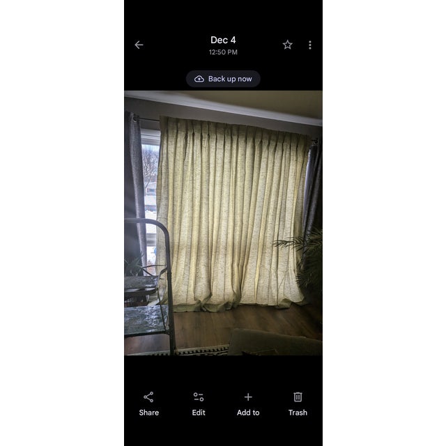 Vintage Sage Silk Drapes 3 Panels 76 X 84 Each For Sale - Image 9 of 12