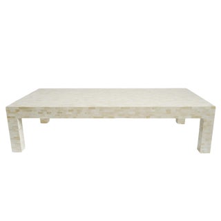 White Brick Inlay Coffee Table For Sale