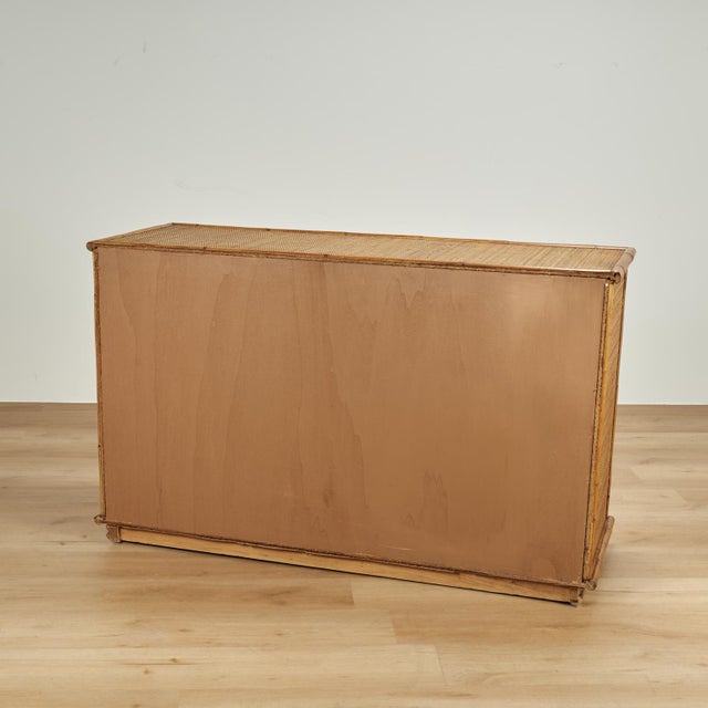 Mid Century French Bamboo and Grasscloth Dresser or Cabinet For Sale - Image 12 of 14