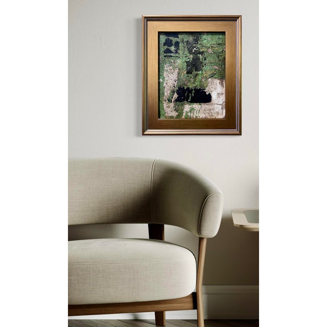 This original mixed-media abstract painting by J. Kent Martin is inspired by aerial views of farmland and the ordered...