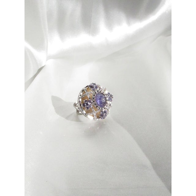 Purple Tutti Frutti Violet Tanzanite Cocktail Ring, Size 7 For Sale - Image 8 of 12
