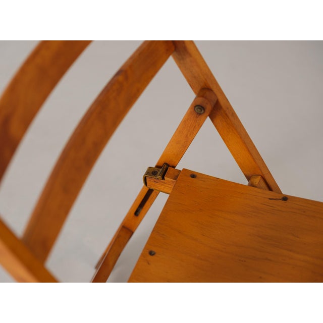 Vintage Italian Folding Chair in Light Wood, 1950s For Sale - Image 4 of 6