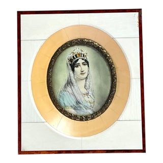 Vintage German Miniature Portrait For Sale