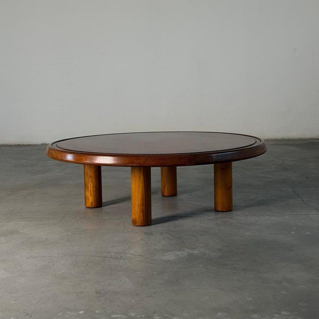 Round Pine Coffee Table in the style of Charlotte Perriand for Les Arcs, France, 1960s For Sale - Image 3 of 18