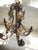 2000 - 2009 Toleware French Country 5 Arm Chandelier Bronze With Gold Leaves & Crystal Prisms For Sale - Image 5 of 17