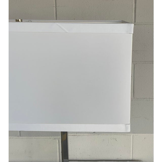 Original Retail $1497, stylish Global Views Contemporary Crystal Slab Table Lamp, polished nickel, oversized white...