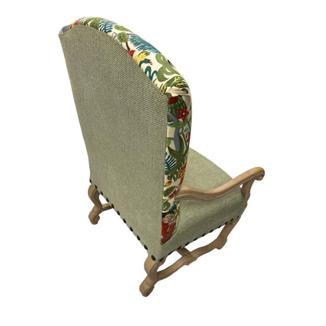 Vintage Hacienda Chair With New Frida’s Garden Fabric Upholstery in Springtime Colors For Sale - Image 4 of 7