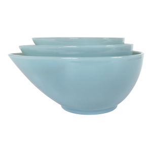 Fire King Teardrop Mixing Bowls - Set of 3 in Rare Delphite Blue