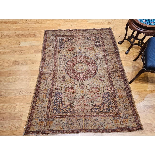 Antique Turkish Sivas Rug, Handwoven Wool, Garden Design, 19th Century, 4' x 6' For Sale - Image 16 of 16