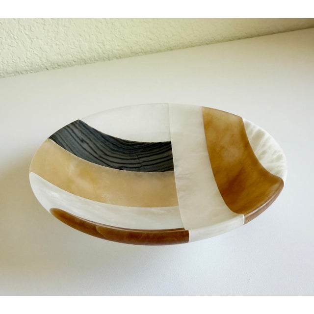 1970s Italian Onyx & Alabaster Bowl For Sale - Image 12 of 12