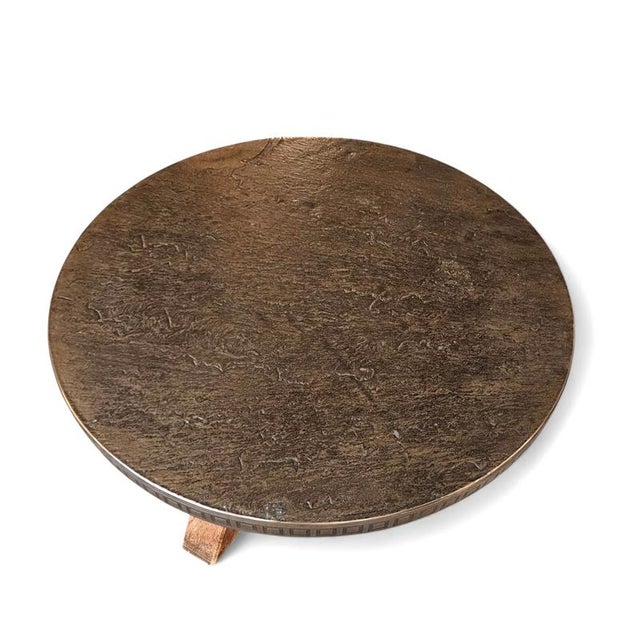 Round Brutalist Coffee Table with Brass Copper Top, 1960s For Sale - Image 4 of 18