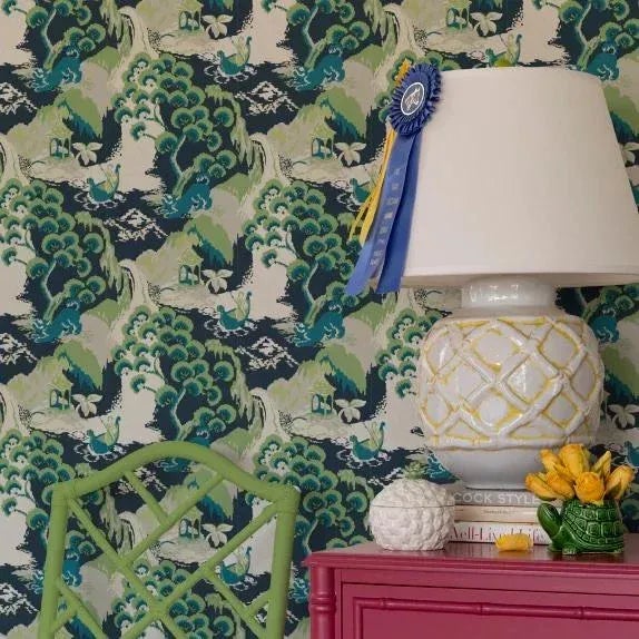 Inspired by the timeless, effortless chic of Chinoiserie, this glorious textile boasts a stunning scenic. Travel to a...