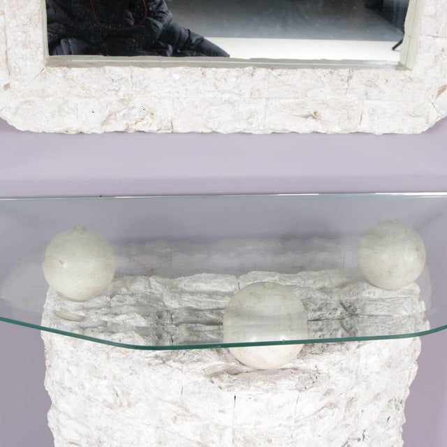 Cream Console Table with Mirror by Magnussen Ponte, Italy, 1980s, Set of 2 For Sale - Image 8 of 13