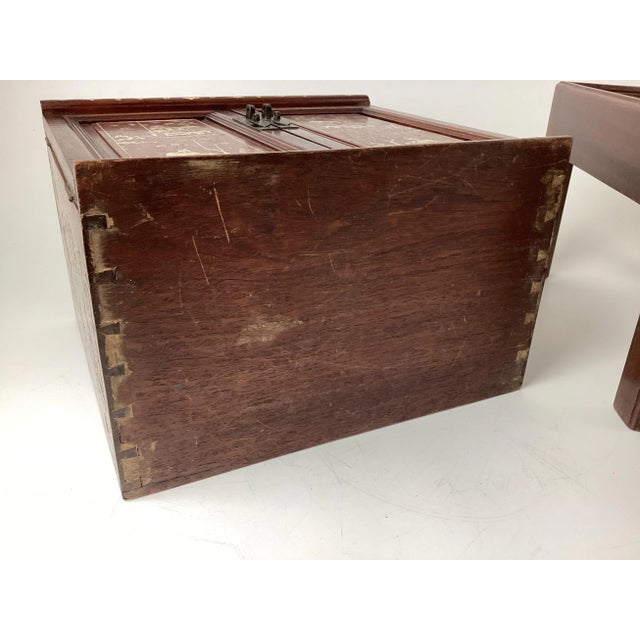 Late 19th Century Small Asian Cabinet on Stand With Bone and Satin Wood Inlay For Sale In New York - Image 6 of 12