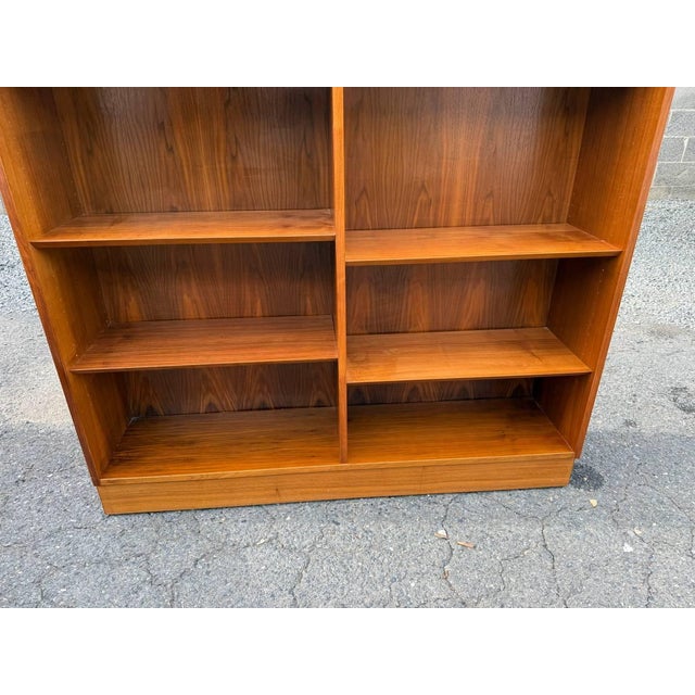 Wood Mid Century Modern "Poul Hundevad" Teak Wood Double Bookcase For Sale - Image 7 of 16