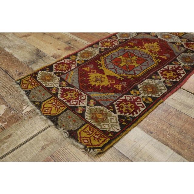 Antique Turkish Oushak Rug - 01'09 X 03'02 For Sale In Dallas - Image 6 of 9