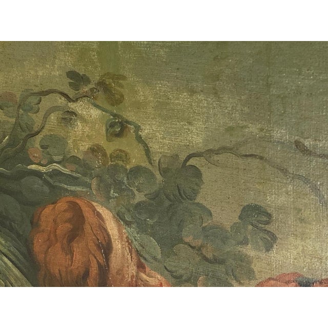 French Artist, Cherubs, 18th Century, Large Oil on Canvas Paintings, Set of 2 For Sale - Image 6 of 18