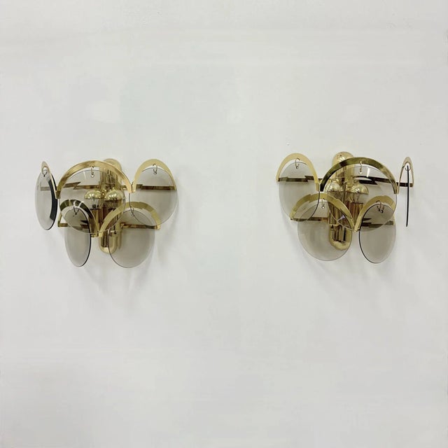 Sconces in Smoked Glass by Sciolari, 1970s, Set of 2 For Sale - Image 12 of 12