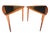 Brown 1960s Pair of Restored Danish Modern Teak & Black Laminate Triangle Side Tables – Mid-Century Accent Set For Sale - Image 8 of 13