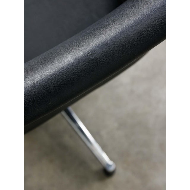Vintage Italian Black Leatherette and Chrome Swivel Chair, 1970s For Sale - Image 13 of 18