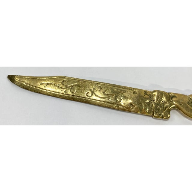 Metal Vintage Solid Brass Dragon Letter Opener For Sale - Image 7 of 8