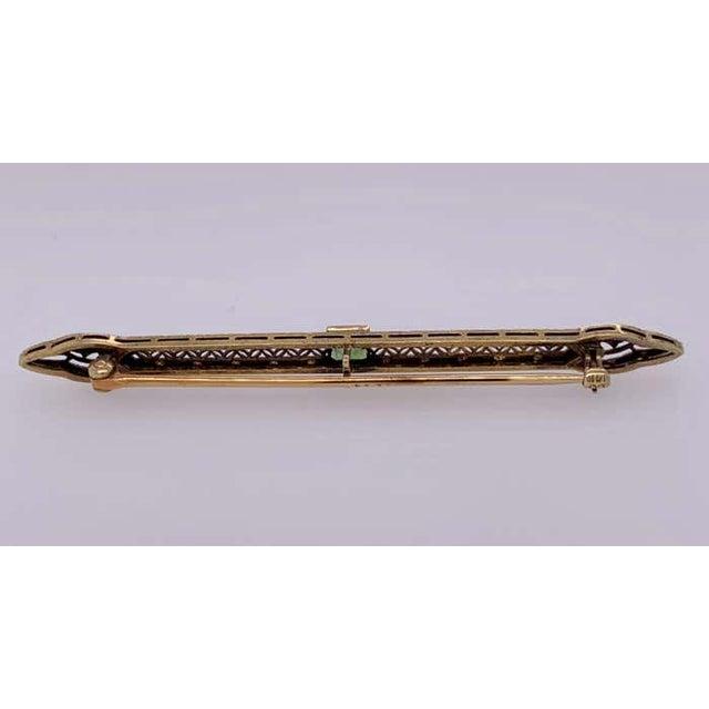 Victorian Sapphire Bar Pin. Pierced Floral Design. This fine custom designed bar pin is simply stunning having a .40ct...
