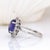 2020s 4.4cts Tanzanite Ring W Earth Mined Diamond Accent in 14k White Gold | Ov 10x8mm For Sale - Image 5 of 7