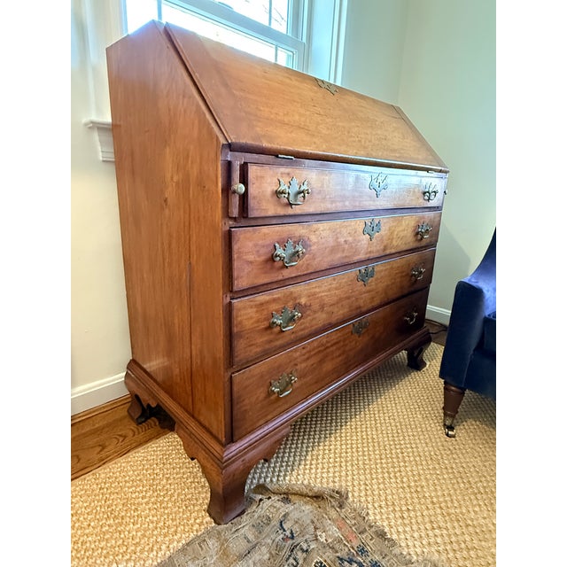 19th Century Antique Chippendale Slant Front Secretary Desk For Sale - Image 5 of 10
