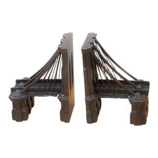Cast Iron Brooklyn Bridge Bookends - a Pair For Sale