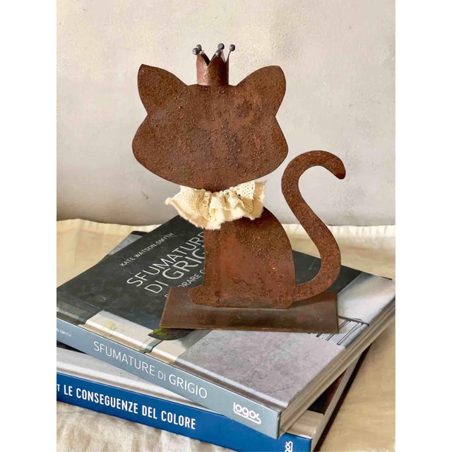 Rustic Handcrafted Rust Rabbit, Cat and Dachshund, Italy, 1990s, Set of 3 For Sale - Image 3 of 13