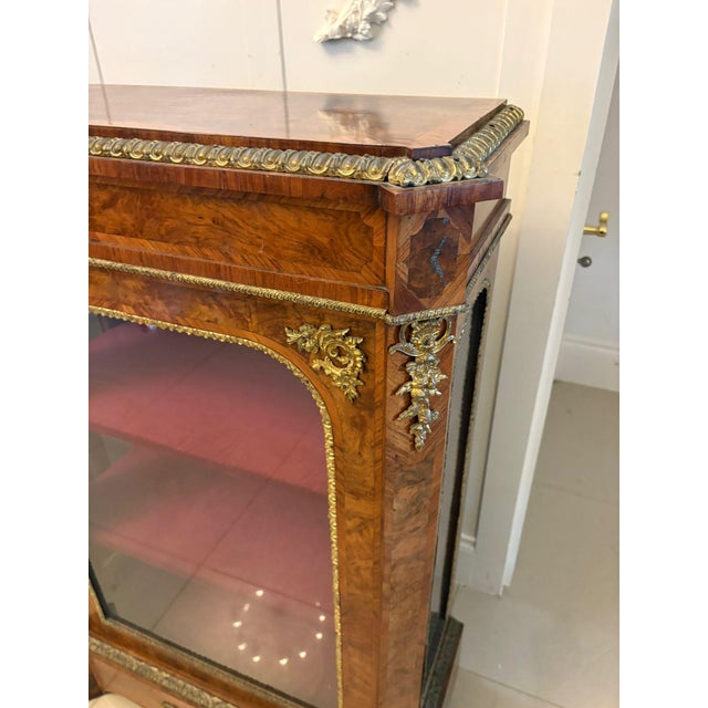 Mid 19th Century Antique Victorian Burr Walnut Pier Cabinets with Ormolu Mounts, 1860, Set of 2 For Sale - Image 5 of 15